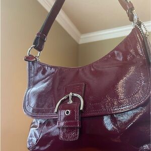 Coach purple patent leather bag